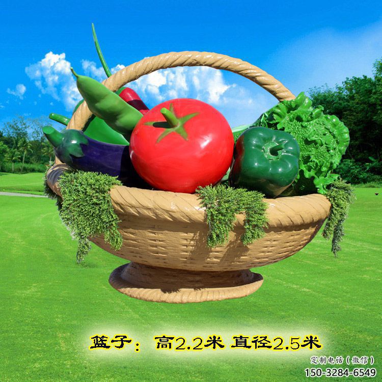 大型果籃雕塑 步行街宣傳雕塑 仿真擺件 大型果籃雕塑 步行街宣傳雕塑 仿真擺件