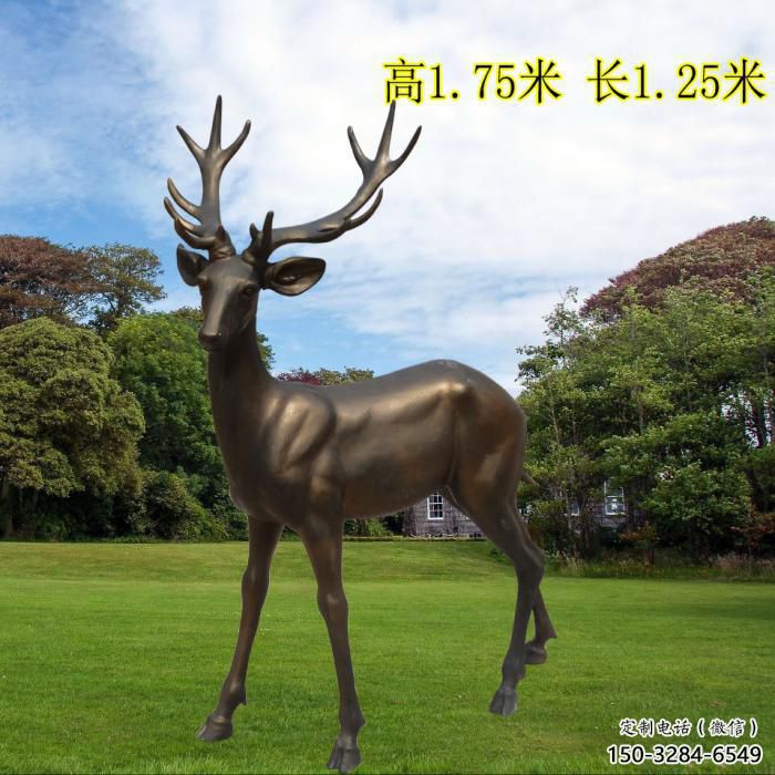 定制小鹿雕塑小品 商業街廣場雕塑 古銅色擺件 定制小鹿雕塑小品 商業街廣場雕塑 古銅色擺件