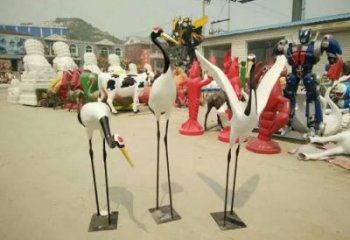 制作仿真仙鶴雕塑 酒店公園雕塑 風(fēng)景區(qū)擺件