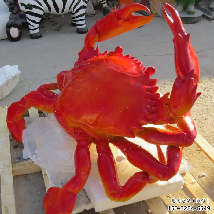 玻璃鋼仿真螃蟹雕塑 店門口園林雕塑 動物小品