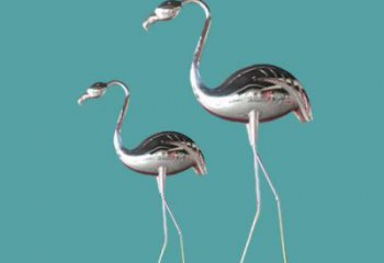 大型不銹鋼火烈鳥(niǎo)雕塑 門(mén)口創(chuàng)意雕塑 售樓處小品