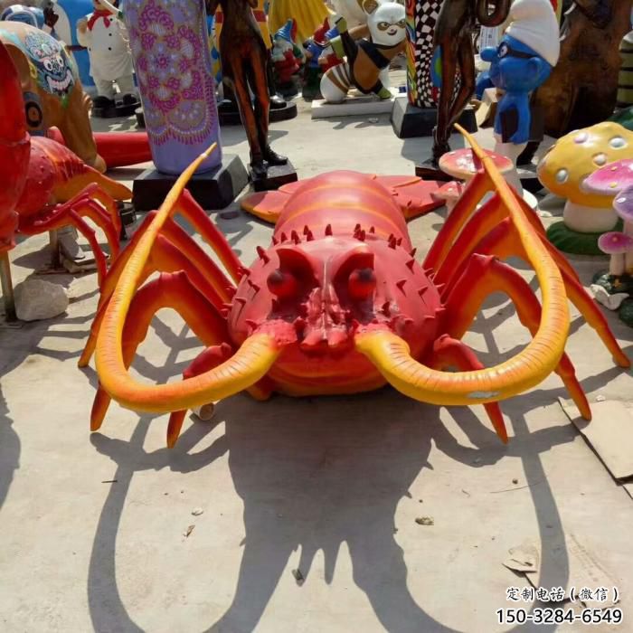 廣場玻璃鋼龍蝦雕塑 公園仿真雕塑 抽象擺件 廣場玻璃鋼龍蝦雕塑 公園仿真雕塑 抽象擺件