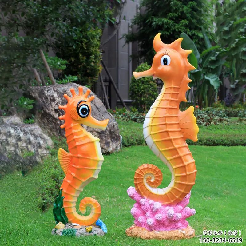 公園玻璃鋼海馬雕塑 酒店門口雕塑 彩繪擺件 公園玻璃鋼海馬雕塑 酒店門口雕塑 彩繪擺件