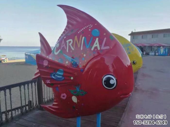 玻璃鋼彩繪金魚雕塑 仿真海洋生物雕塑 步行街擺件 玻璃鋼彩繪金魚雕塑 仿真海洋生物雕塑 步行街擺件