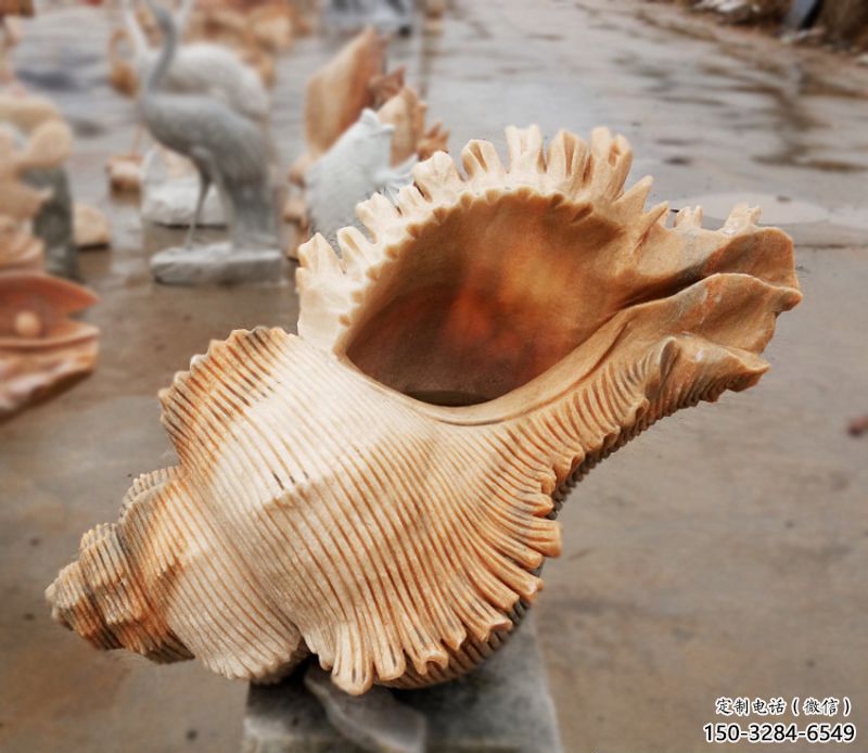 貝殼雕塑，玻璃鋼貝殼雕塑，海洋生物雕塑擺件 (3)