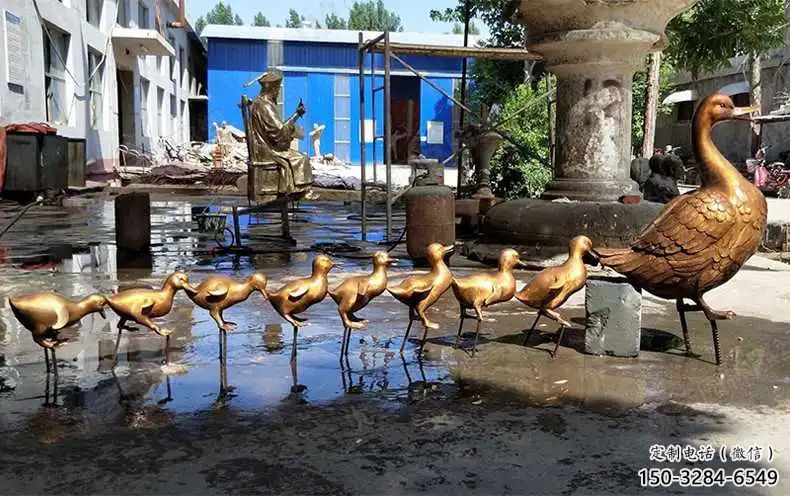 鴨子雕塑廠家，仿真動物， 公園廣場街頭擺件 (9)