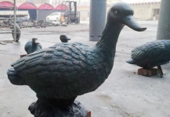 銅鴨子雕塑廠家，仿古工藝，公園廣場(chǎng)動(dòng)物擺件 (1)