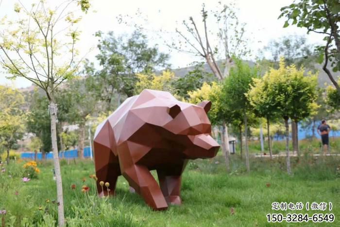 不銹鋼大熊雕塑,公園廣場雕塑,仿真彩繪工藝 (9) 不銹鋼大熊雕塑,公園廣場雕塑,仿真彩繪工藝 (9)