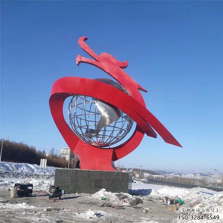 不銹鋼龍形雕塑,大型動物景觀,烤漆工藝制作 (3) 不銹鋼龍形雕塑,大型動物景觀,烤漆工藝制作 (3)