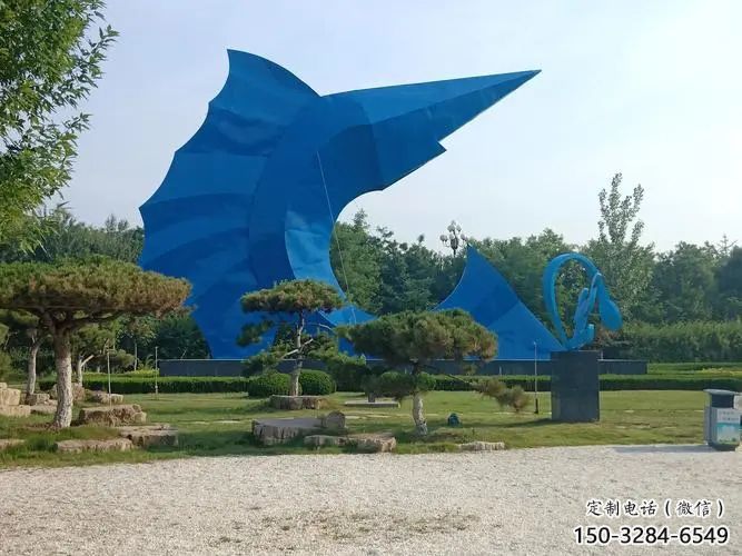 玻璃鋼劍魚雕塑，海洋生物雕塑，廣場大型雕塑