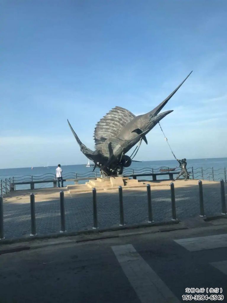 彩繪劍魚雕塑生產制作,海洋生物雕塑,公園大型雕塑 彩繪劍魚雕塑生產制作,海洋生物雕塑,公園大型雕塑