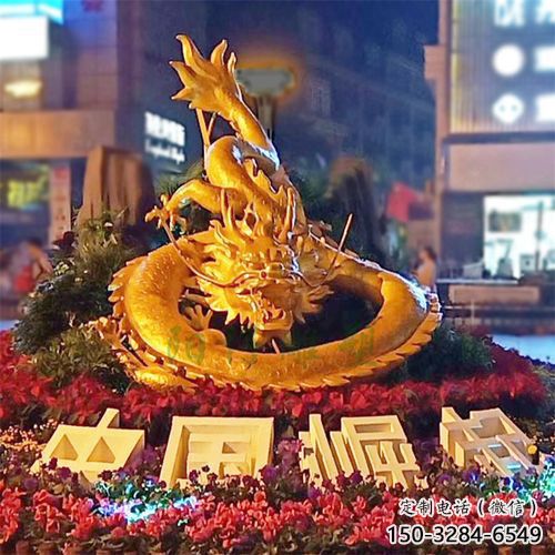制作龍頭雕塑，鑄銅動物雕塑，房地產售樓處擺件