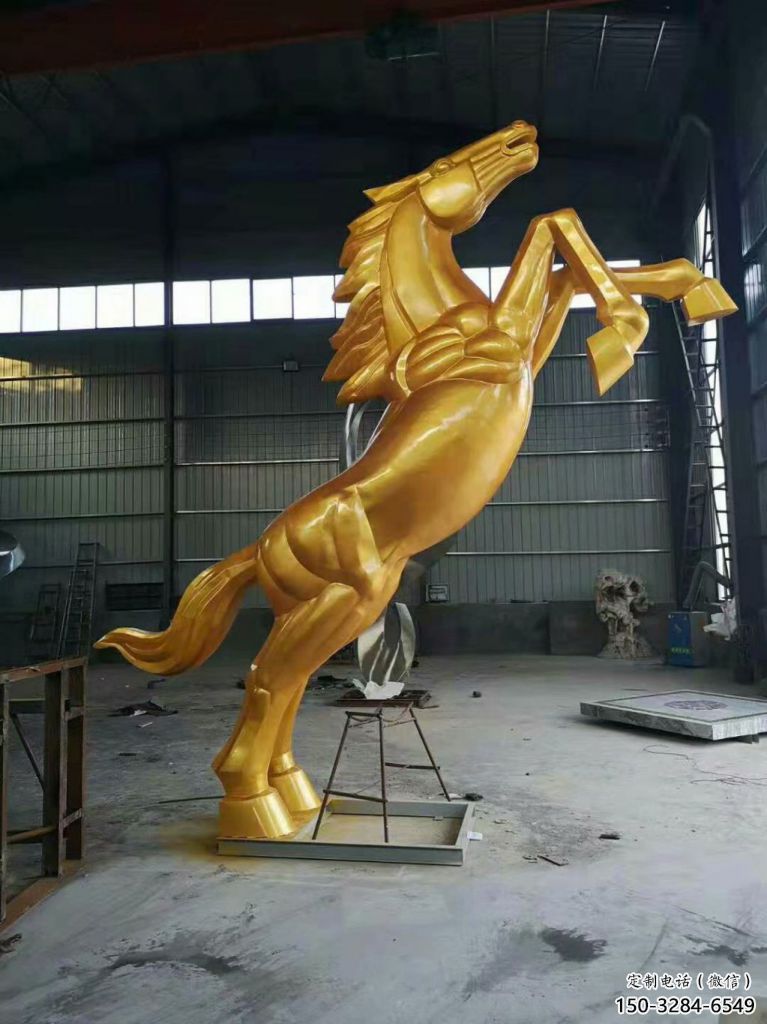 烤漆仿真奔馬雕塑,城市街頭擺件,不銹鋼動物小品 烤漆仿真奔馬雕塑,城市街頭擺件,不銹鋼動物小品