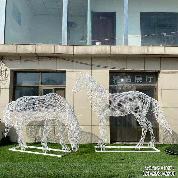 鏤空不銹鋼奔馬雕塑,城市動物擺件,大型廣場小品 鏤空不銹鋼奔馬雕塑,城市動物擺件,大型廣場小品