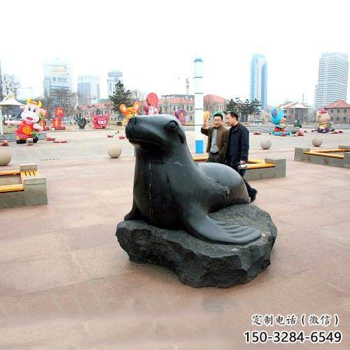 店門(mén)口海豹雕塑 創(chuàng)意景觀雕塑 仿真擺件