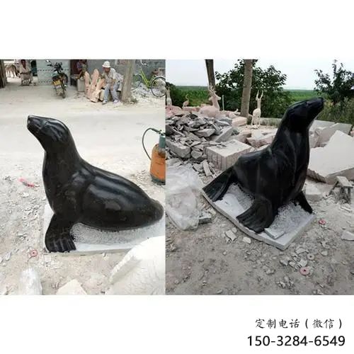 廣場(chǎng)海豹雕塑 公園仿真雕塑 抽象擺件