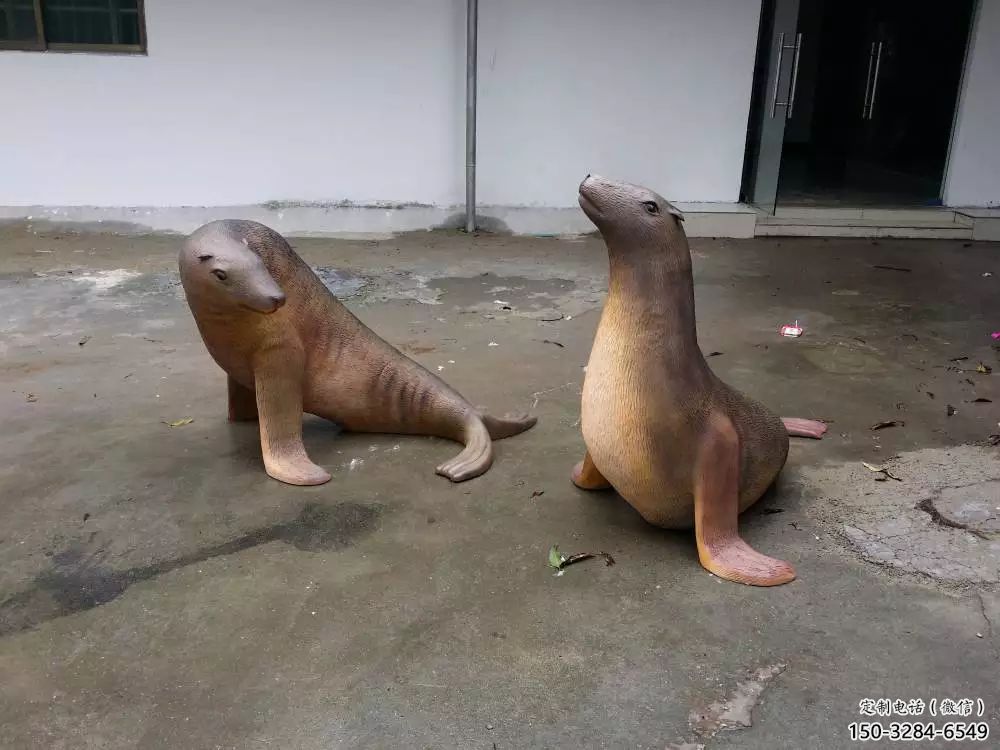 商業街海豹雕塑 售樓處雕塑 海洋生物擺件 商業街海豹雕塑 售樓處雕塑 海洋生物擺件