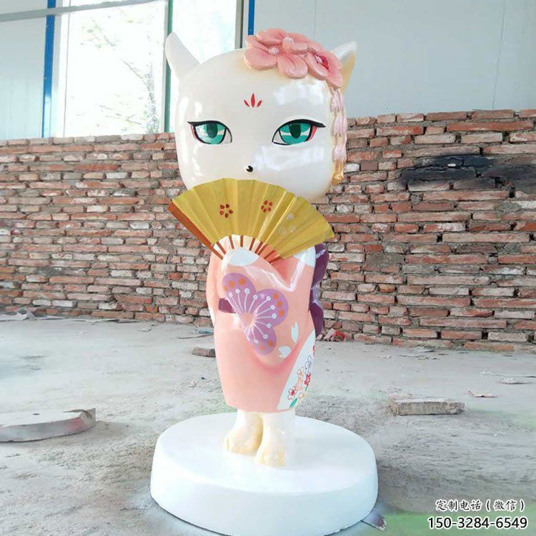 抽象狐貍雕塑 店門口彩繪雕塑 步行街擺件 抽象狐貍雕塑 店門口彩繪雕塑 步行街擺件