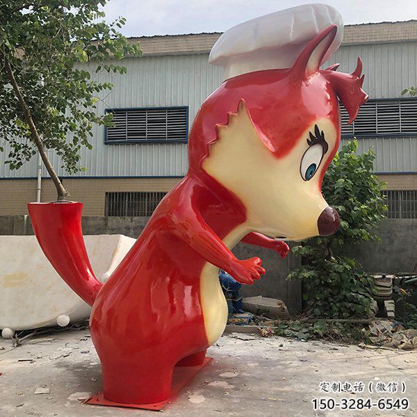 仿真狐貍雕塑 店門口園林雕塑 動物小品 仿真狐貍雕塑 店門口園林雕塑 動物小品