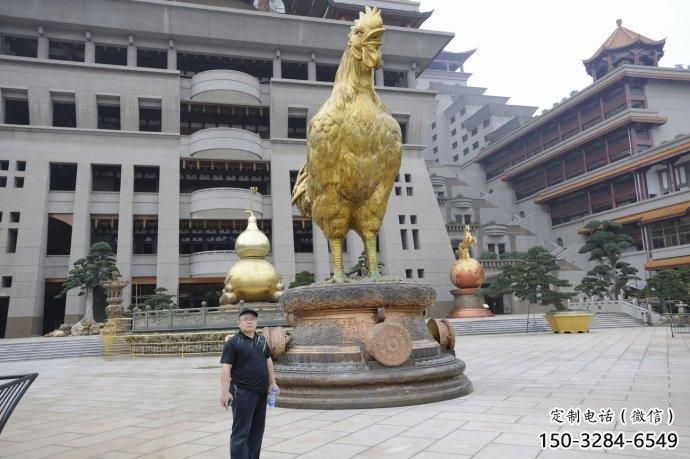 操場小雞雕塑，景觀題材，鍍銅工藝