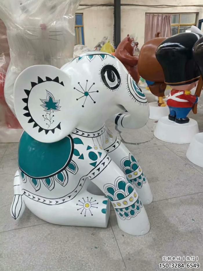 庭院小象雕塑,動物主題,仿木工藝 庭院小象雕塑,動物主題,仿木工藝