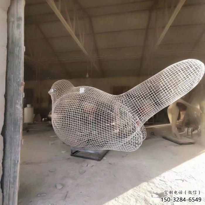 庭院鳥類雕塑，動物小品，網格工藝