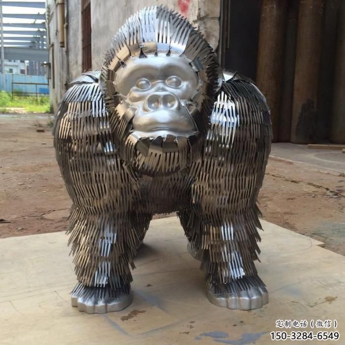 庭院猩猩雕塑，動(dòng)物主題，拉絲工藝