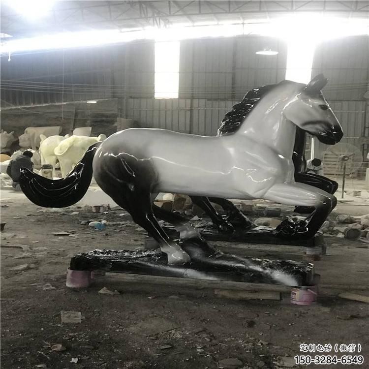 廣場戰馬雕塑，動物擺件，仿古工藝