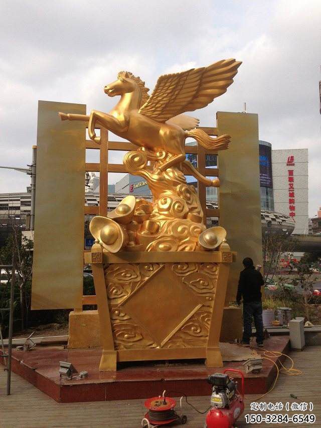 庭院戰馬雕塑，現代小品，彩繪工藝