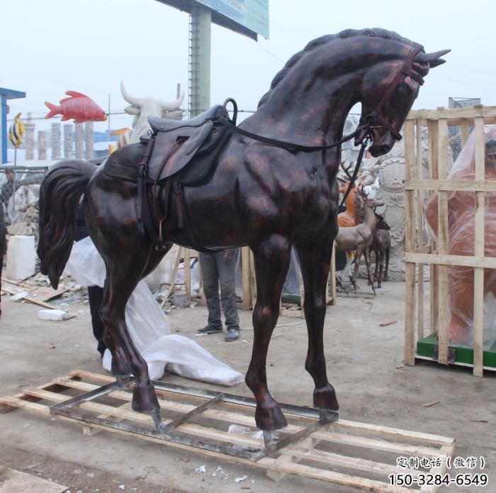 步行街小馬雕塑，景觀主題，古銅工藝