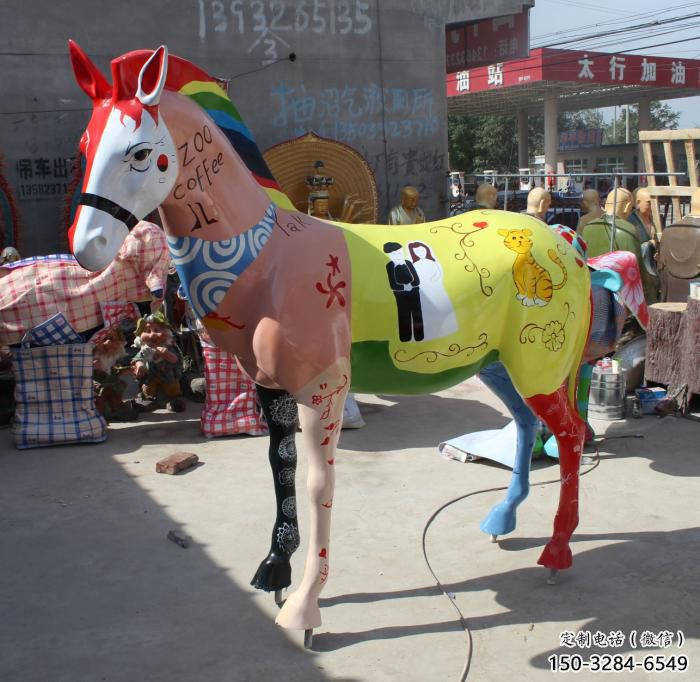 庭院小馬雕塑廠家,現代小品,彩繪工藝 庭院小馬雕塑廠家,現代小品,彩繪工藝