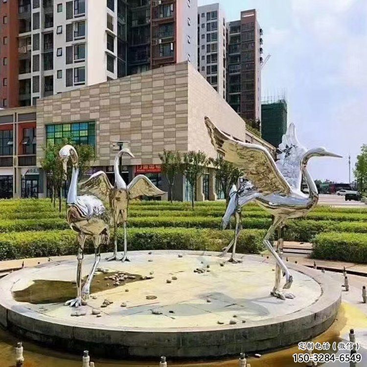 鏤空白鶴雕塑 廣場近代雕塑 門口小品 鏤空白鶴雕塑 廣場近代雕塑 門口小品