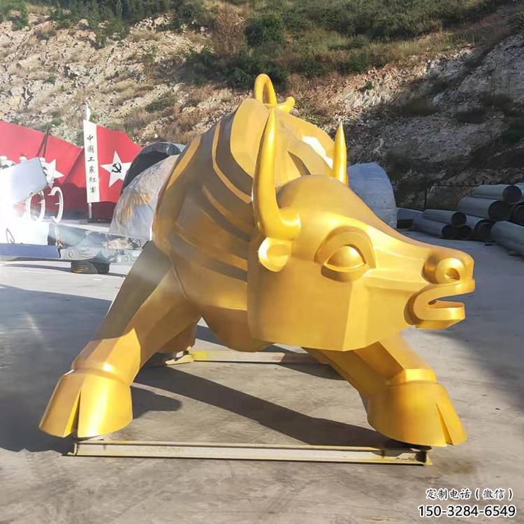 庭院黃牛雕塑,動物主題,鍍銅工藝 庭院黃牛雕塑,動物主題,鍍銅工藝