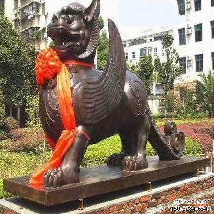 酒店白虎雕塑，鍍金歐式雕塑，仿古擺件