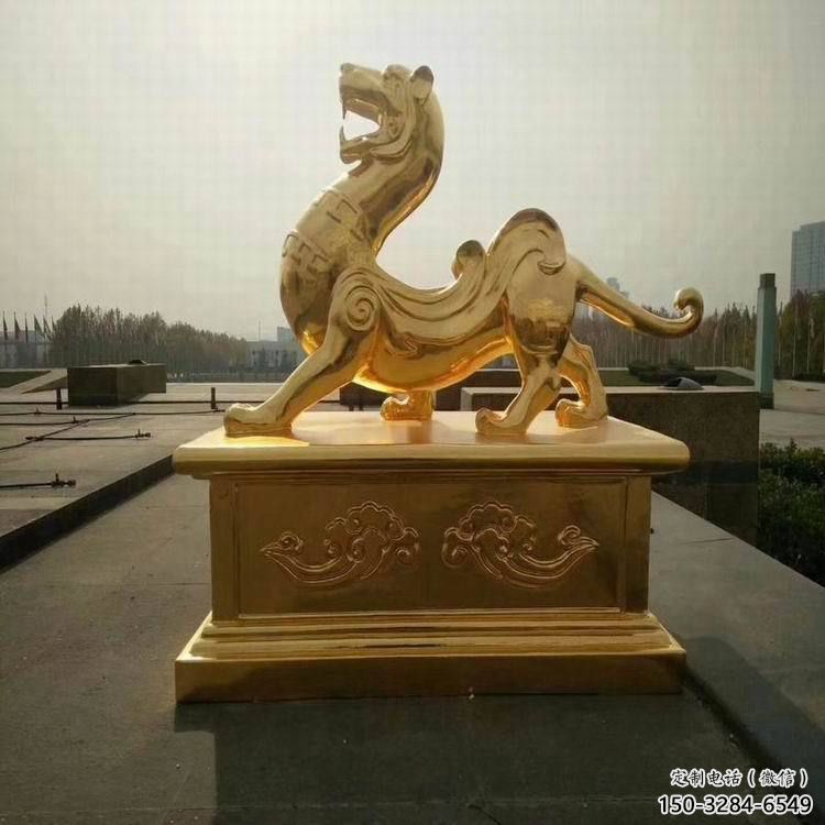 小區白虎雕塑，拉絲海洋雕塑，抽象效果
