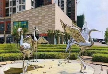 鏤空白鶴雕塑 廣場近代雕塑 門口小品