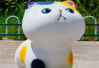 城市貓咪雕塑，網格體育雕塑，古銅效果