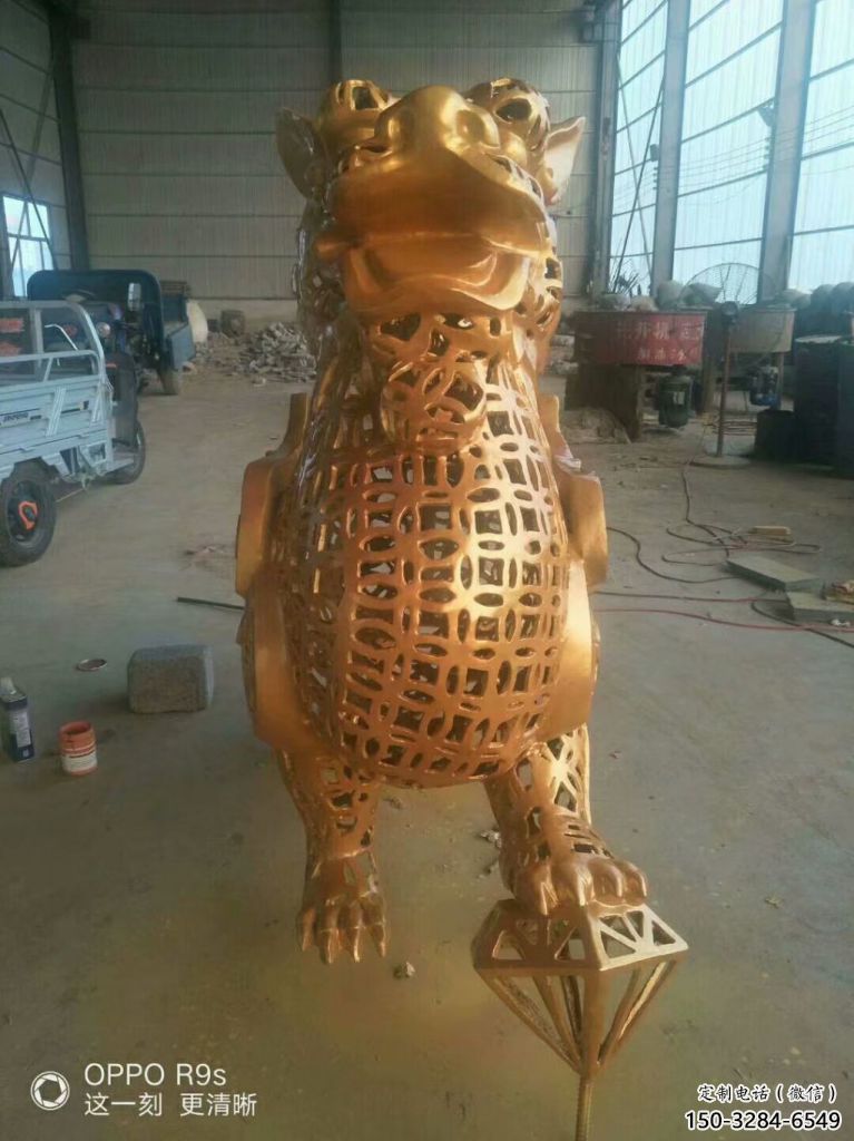 小區貔貅雕塑，拉絲海洋雕塑，抽象效果
