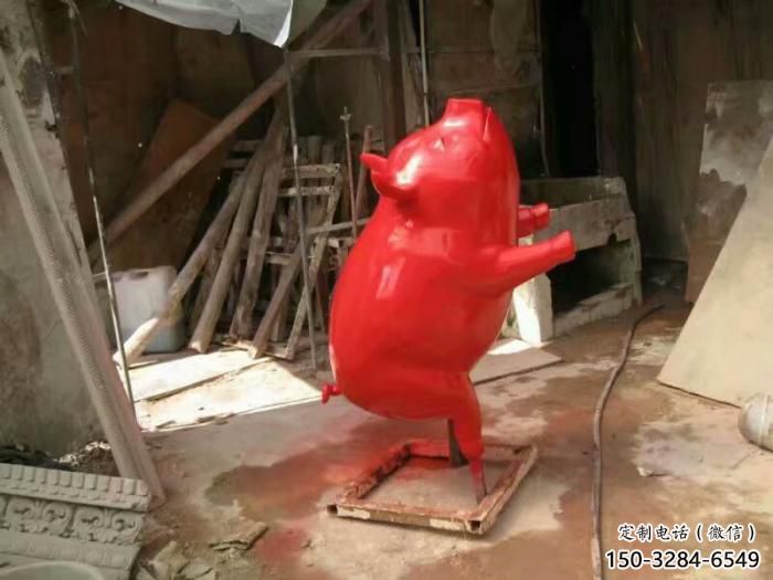 彩繪野豬雕塑,抽象主題,烤漆工藝制作 彩繪野豬雕塑,抽象主題,烤漆工藝制作