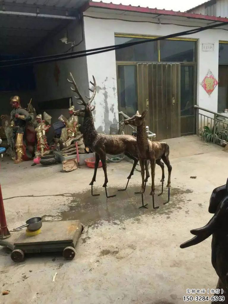 校園馴鹿雕塑，拉絲海洋雕塑，卡通主題