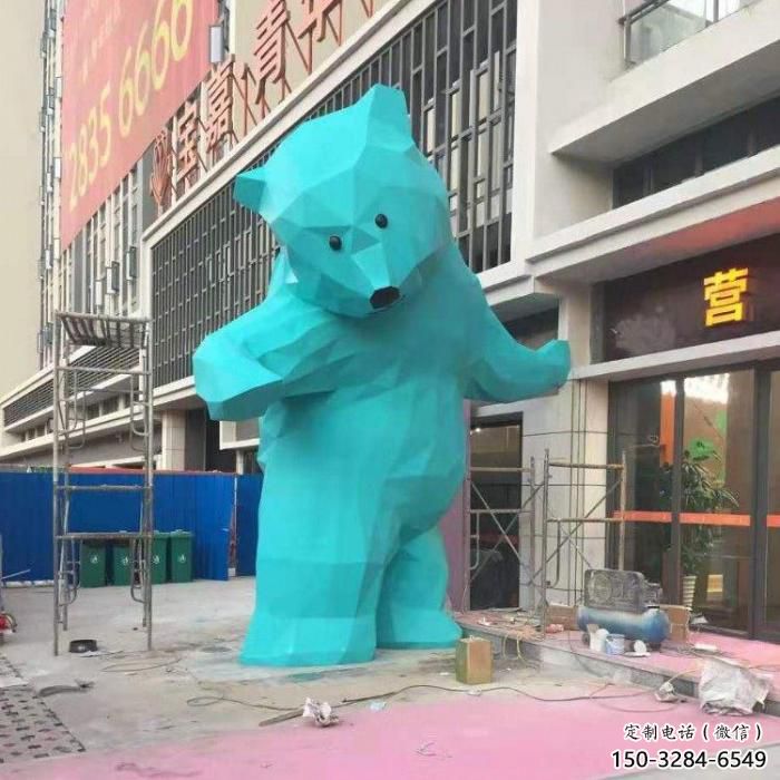 校園狗熊雕塑，拉絲海洋雕塑，卡通主題