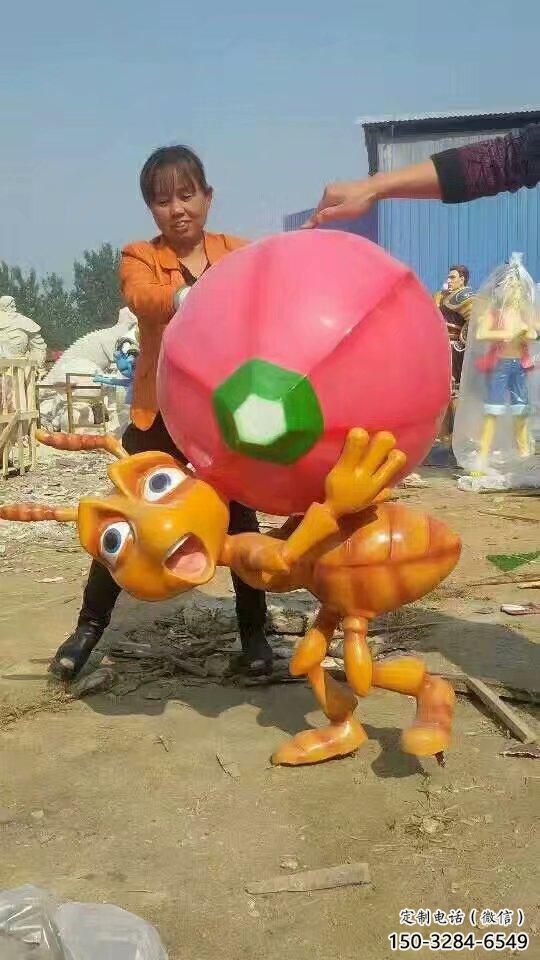 步行街蟲子雕塑，鑄銅農耕雕塑，鏤空方式
