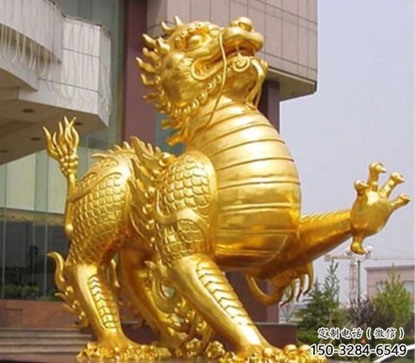 飯店麒麟雕塑,鍍金歐式雕塑,鍍金工藝 飯店麒麟雕塑,鍍金歐式雕塑,鍍金工藝