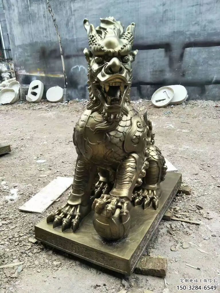 景區(qū)麒麟雕塑,鍍金歐式雕塑,鐵藝材質(zhì) 景區(qū)麒麟雕塑,鍍金歐式雕塑,鐵藝材質(zhì)