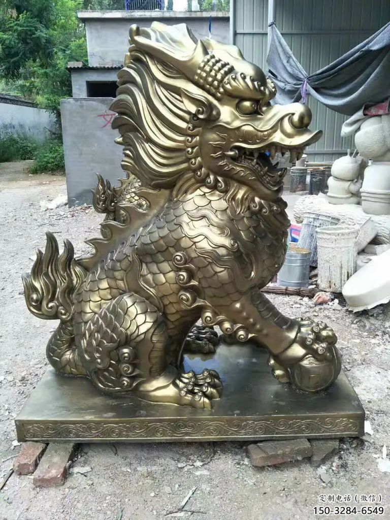 售樓部麒麟雕塑,噴砂發光雕塑,彩繪題材 售樓部麒麟雕塑,噴砂發光雕塑,彩繪題材