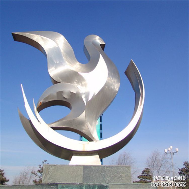 小區(qū)鴿子雕塑,拉絲鳥類雕塑,抽象效果 小區(qū)鴿子雕塑,拉絲鳥類雕塑,抽象效果