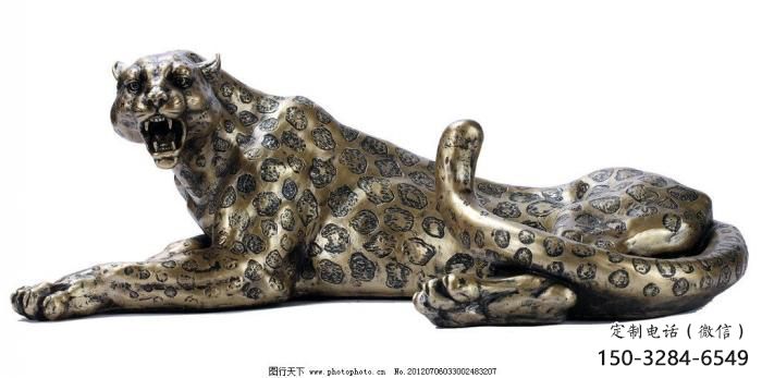 步行街獵豹雕塑，鍛造動(dòng)物雕塑，仿真方式
