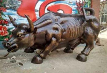 創意開荒牛雕塑 步行街店門口雕塑 動物小品