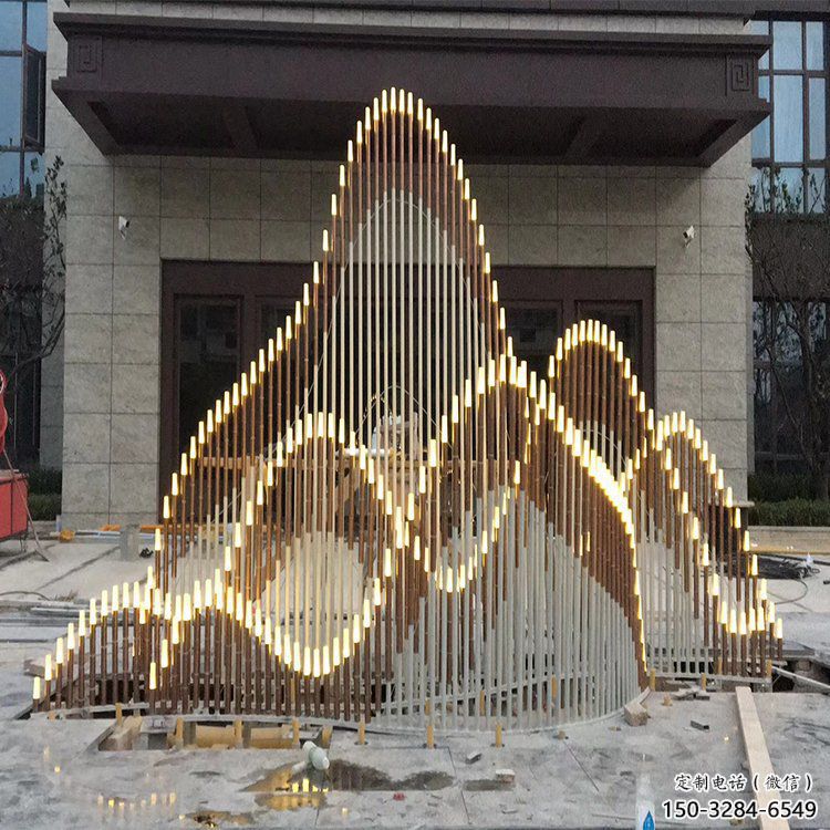 校園假山雕塑，拉絲景觀雕塑，公園主題