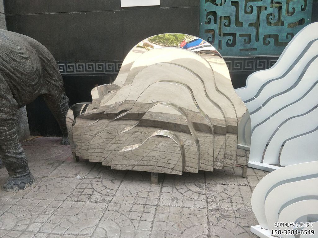 街道景觀雕塑，鍛造假山雕塑，古銅效果